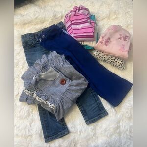 Girls 2T Clothing Bundle 10pc - Champion, Gap, 90 Degree, Heart, Stripes